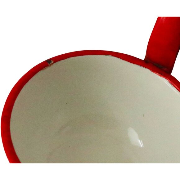 Vintage Red And White Enamelware Ladle Dipper Farmhouse Kitchen - Picture 4 of 5